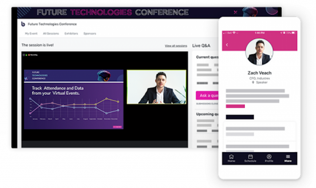 Cvent Virtual Attendee Hub over web and app
