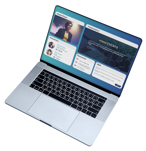 6Connex's hybrid event platform displayed on desktop and mobile
