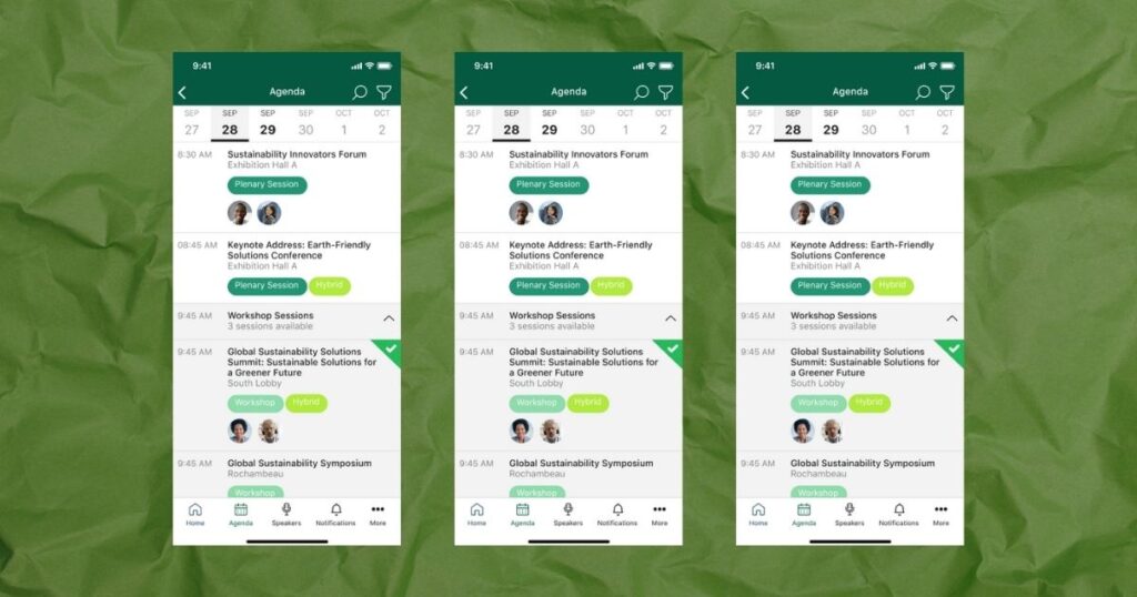 Sustainable event ideas - event app