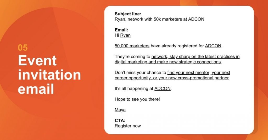 Event invitation event email template