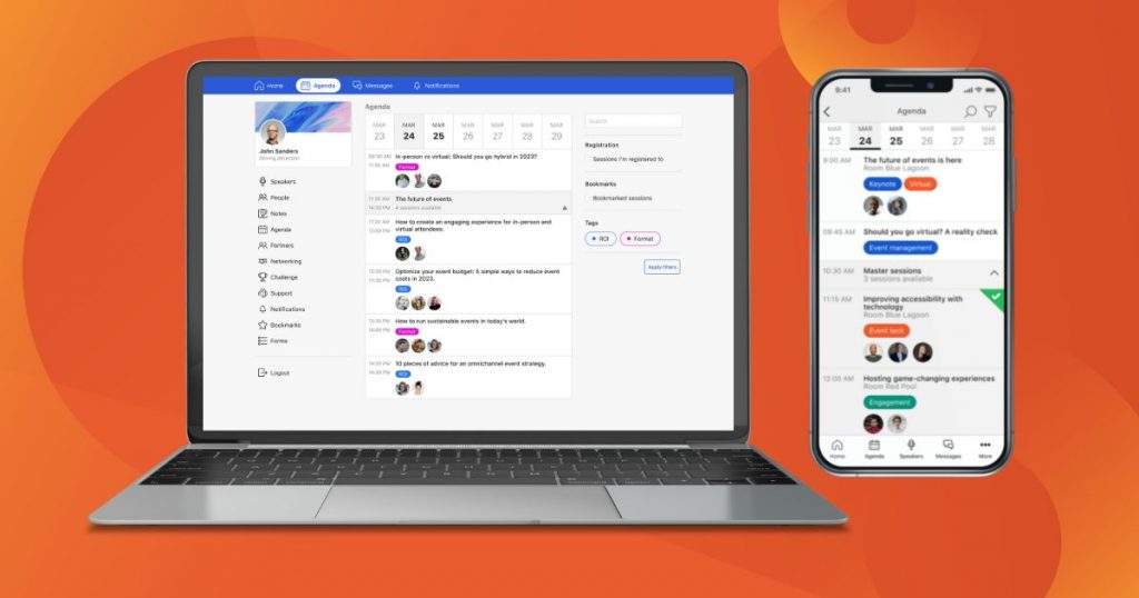 Go paperless with an event platform on desktop and mobile