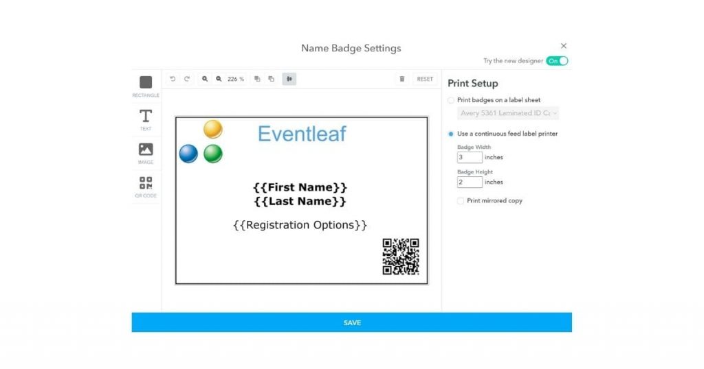 Eventleaf - conference badge printing