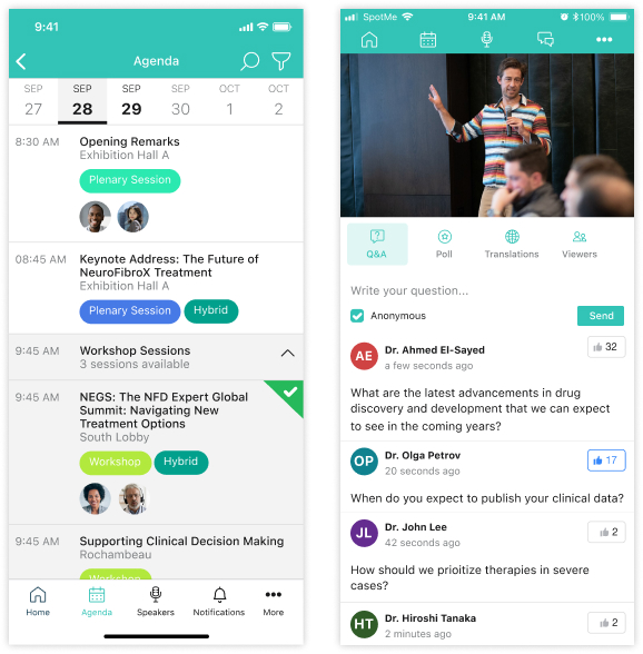 SpotMe mobile event app for pharma product launch